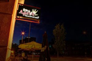 Lighted projecting signage in Colorado