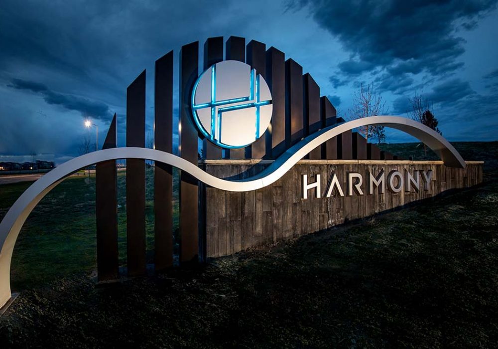 Large outdoor environmental graphic design featuring stylish patterns to enhance visual appeal