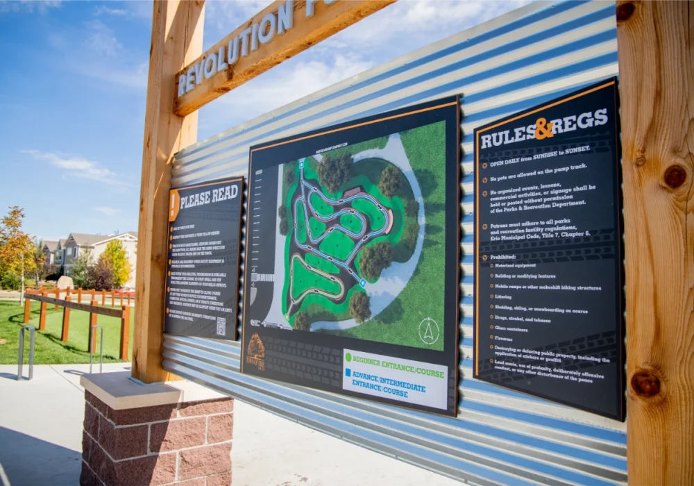 Signage for Community Park Town of Erie